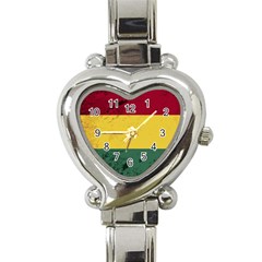 Grunge Flag Of Bolivia Heart Italian Charm Watch by trulycreative