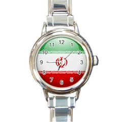 Flag Of Iran Round Italian Charm Watch by trulycreative