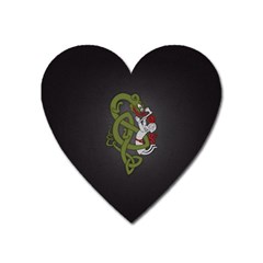 Pepe The Frog Rare Celtic Viking Norse Dragon Pattern Deus Vult Medieval Wojak Crusader Heart Magnet by snek