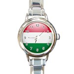 Flag Of Hungary Round Italian Charm Watch Front