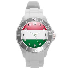 Flag Of Hungary Round Plastic Sport Watch (l) by trulycreative