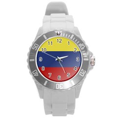 Flag Of Ecuador Round Plastic Sport Watch (l) by trulycreative