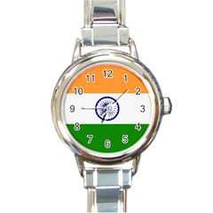 Flag Of India Round Italian Charm Watch by trulycreative