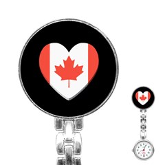 Heart Shaped Canadian Flag Stainless Steel Nurses Watch by trulycreative