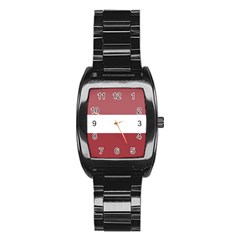 Flag Of Latvia Stainless Steel Barrel Watch by trulycreative