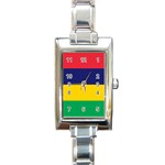 Flag Of Mauritius Rectangle Italian Charm Watch Front