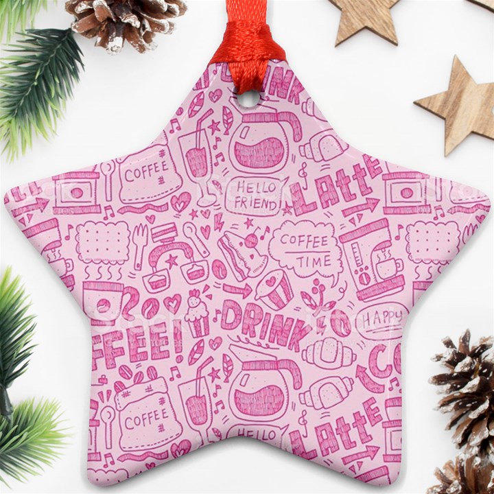 coffee pink Ornament (Star)