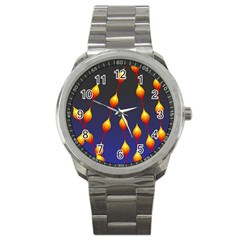 Flower Buds Floral Night Sport Metal Watch by HermanTelo