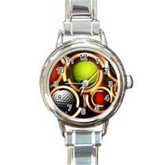 Sport Ball Tennis Golf Football Round Italian Charm Watch by HermanTelo