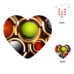 Sport Ball Tennis Golf Football Playing Cards Single Design (heart) by HermanTelo