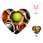 Sport Ball Tennis Golf Football Playing Cards Single Design (Heart) Front