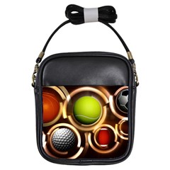 Sport Ball Tennis Golf Football Girls Sling Bag by HermanTelo