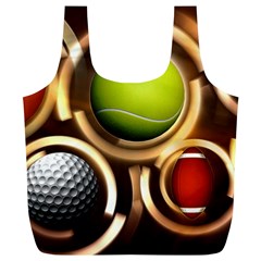 Sport Ball Tennis Golf Football Full Print Recycle Bag (xl) by HermanTelo