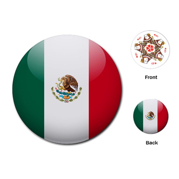 Mexican Flag Playing Cards Single Design (Round)