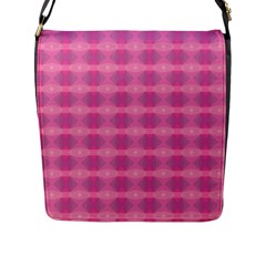 Pink Flap Closure Messenger Bag (l) by HermanTelo