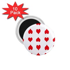 Heart Red Love Valentines Day 1 75  Magnets (10 Pack)  by HermanTelo