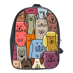 Cartoon Dogs School Bag (xl) by trulycreative