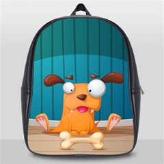 Funny Cartoon Dog School Bag (large) by trulycreative