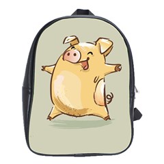 Happy Pig School Bag (large) by trulycreative