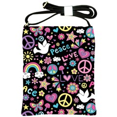 Love Peace Symbols Shoulder Sling Bag by trulycreative