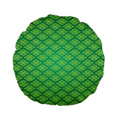 Pattern Texture Geometric Green Standard 15  Premium Flano Round Cushions by Mariart