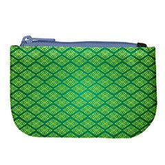 Pattern Texture Geometric Green Large Coin Purse by Mariart