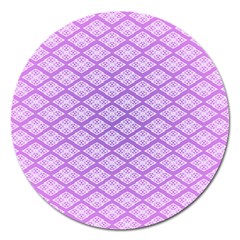 Pattern Texture Geometric Purple Magnet 5  (round) by Mariart