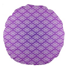 Pattern Texture Geometric Purple Large 18  Premium Round Cushions by Mariart