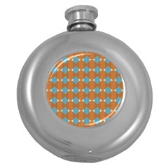 Pattern Brown Triangle Round Hip Flask (5 Oz) by HermanTelo