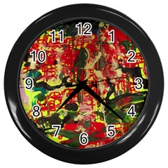 Red Country-1-2 Wall Clock (black) by bestdesignintheworld