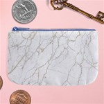 White Marble texture floor background with gold veins intrusions greek marble print luxuous real marble Large Coin Purse Front