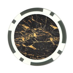 Black Marble Texture With Gold Veins Floor Background Print Luxuous Real Marble Poker Chip Card Guard (10 Pack) by genx