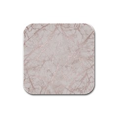 Pink Marble Beige Texture Floor Background With Shinny Pink Veins Greek Marble Print Luxuous Real Marble  Rubber Square Coaster (4 Pack)  by genx