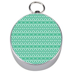 Pattern Green Silver Compasses by Mariart