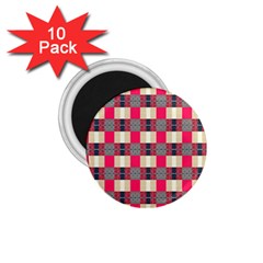 Background Texture Plaid Red 1 75  Magnets (10 Pack)  by HermanTelo