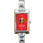 Trump Wraith Make Christmas Background 10k Trump Wraith Make Christmas Clock Trump Wrait Pattern13k Red Only Rectangle Italian Charm Watch Front