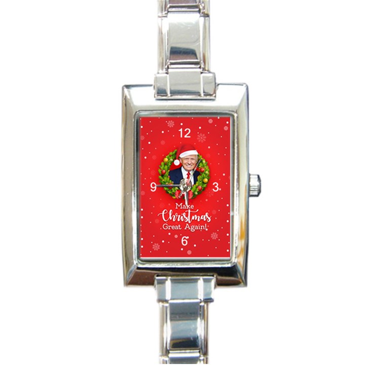 Trump Wraith Make Christmas Background 10k Trump Wraith Make Christmas Clock Trump Wrait Pattern13k Red Only Rectangle Italian Charm Watch