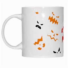 Pumpkin Faces Pattern White Mugs by Sobalvarro