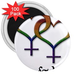 Mrs  And Mrs  3  Magnets (100 Pack) by LiveLoudGraphics