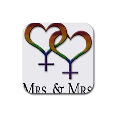 Mrs  And Mrs  Rubber Coaster (square)  by LiveLoudGraphics