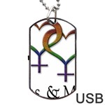 Mrs. and Mrs. Dog Tag USB Flash (Two Sides) Front