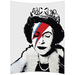 Banksy Graffiti Uk England God Save The Queen Elisabeth With David Bowie Rockband Face Makeup Ziggy Stardust Back Support Cushion by snek