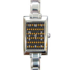 Pattern Illustrations Plaid Rectangle Italian Charm Watch by HermanTelo