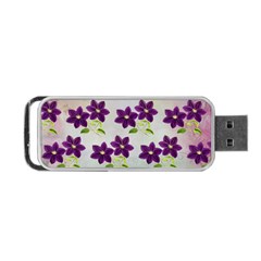 Purple Flower Portable Usb Flash (two Sides) by HermanTelo