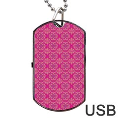 Background Texture Pattern Mandala Dog Tag Usb Flash (two Sides) by HermanTelo