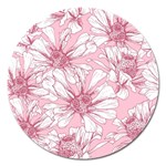 Pink flowers Magnet 5  (Round) Front