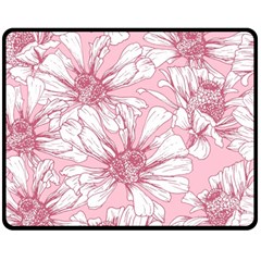 Pink Flowers Fleece Blanket (medium)  by Sobalvarro