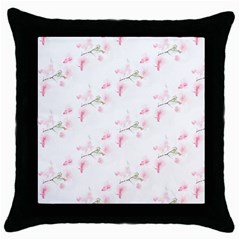 Pattern Orchidée Fleurs Throw Pillow Case (black) by kcreatif