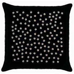 Pattern Marguerites Throw Pillow Case (black) by kcreatif