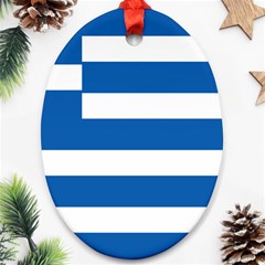 Greece Flag Greek Flag Oval Ornament (two Sides) by FlagGallery